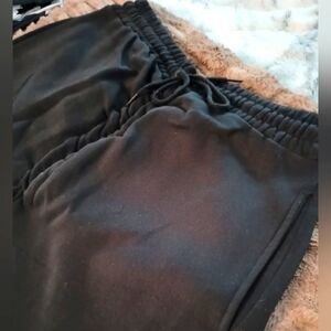 PLT Black Ruched Front Sweatpants